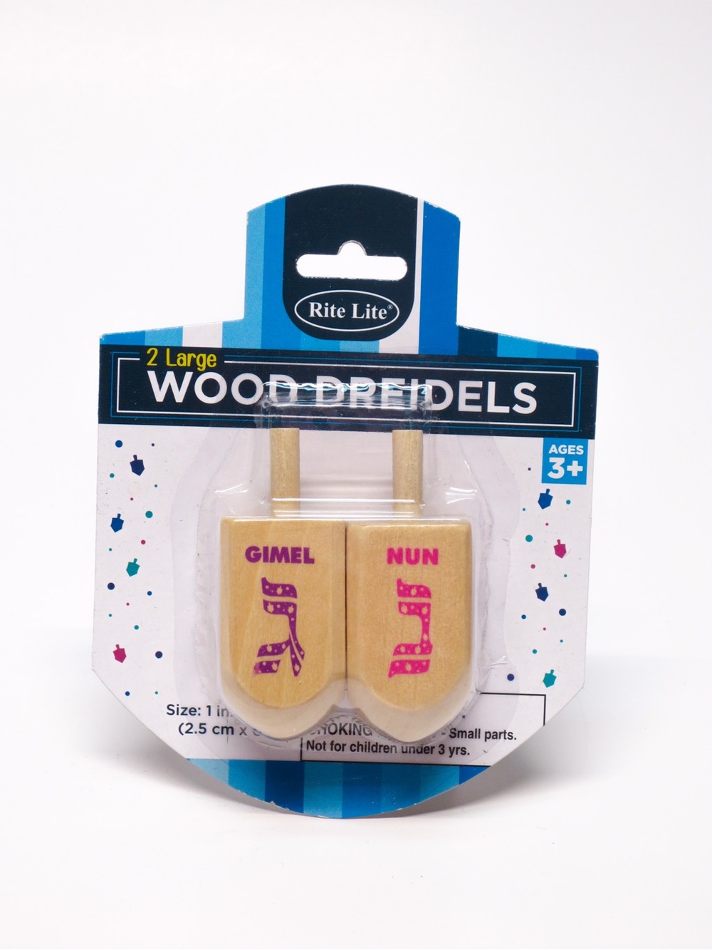 New Wood Dreidels Large Set of 2 Rite Lite